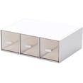 thumbnail image 1 of Organizador de cajones de escritorio, cajones de almacenamiento apilables, escuela, hogar - 3 cajones grandes (blanco) 23 * 16,5 * 4,3 cm TUNC Sencillez, 1 of 5