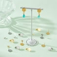 thumbnail image 2 of 40 Pcs 2 Colors 2 Styles Stainless Steel Stud Earring Findings with Earring Backs Textured Flat Round Stud Earring Metal Post Earring for DIY Earrings Jewellery Making Colorful DIY, 2 of 6