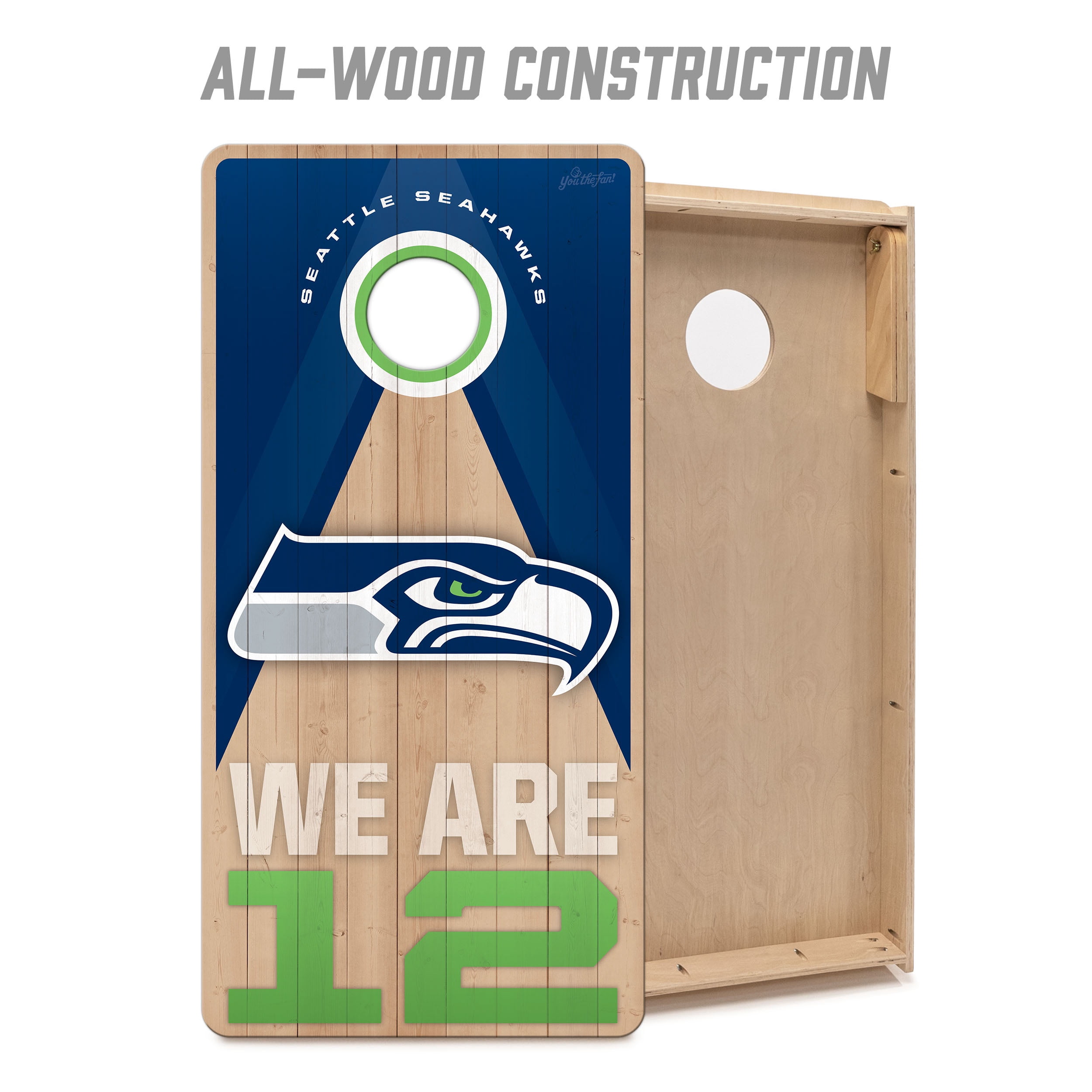 YouTheFan NFL Seattle Seahawks 2X4 Slogan Series Cornhole NO BAGS