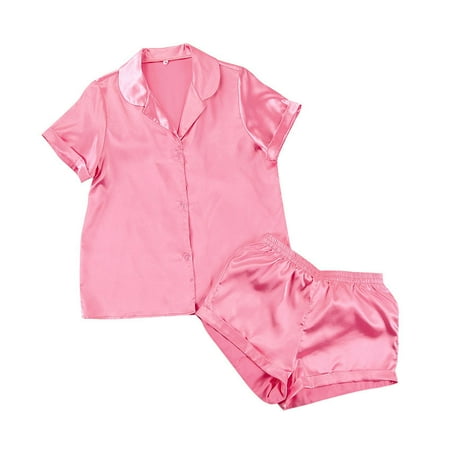 

Mrat Pajama Sets Long Sleeve Knitted Pajama Set Ladies Occidental Color Cardigan Tie Up Pajamas Pajamas Solid Color Home Suit Loose Pajamas Set Soft Nightwear with Long Pants