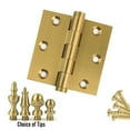 thumbnail image 2 of EMBASSY Door Hinge 3 x 3 Solid Brass Satin Brass with Ball Tips, 2 of 7