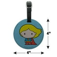thumbnail image 6 of Superman Supergirl Cute Chibi Character Round Leather Luggage Card Suitcase Carry-On ID Tag, 6 of 6