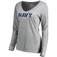 thumbnail image 2 of Women's Ash Navy Midshipmen Military Wordmark Long Sleeve T-Shirt, 2 of 3