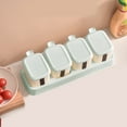 thumbnail image 5 of Seasoning Jar Set, Spice Storage Container, 4 Compartments Press Type Seasoning Box with One Handed Lid Opening, Food Grade Plastic Kitchen Condiment Organizer, Mint Green White, 5 of 7