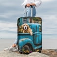 thumbnail image 5 of Cauagu Vintage Pickup Sunflower Dog Print Travel Luggage Cover,Travel Dust-proof Suitcase Cover Softside Suitcase Protector for 18-32inch,Not Included Suitcase, 5 of 8