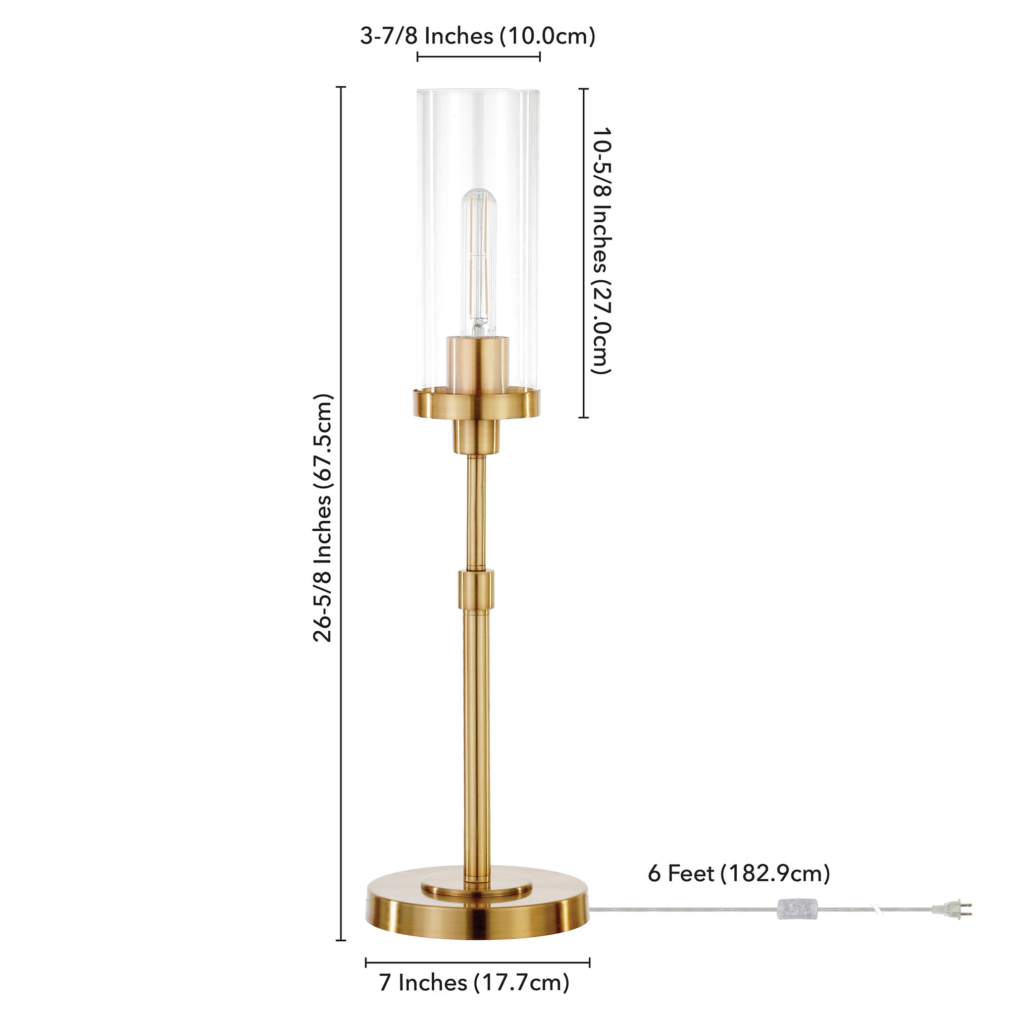 Evelyn&Zoe Frieda 26.68" Table Lamp with Glass Shade