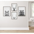 thumbnail image 6 of Kate and Laurel Sylvie Deer, Wolf, Bear European and Cervus Elaphus The Red Deer Black and White Framed Canvas Wall Art Set by Simon Te of Tai Prints, 4 Piece Set Gray, Animal Portrait Art, 6 of 6