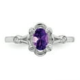thumbnail image 4 of 925 Sterling Silver Amethyst Diamond Ring Birthstone February Gemstone, 4 of 9