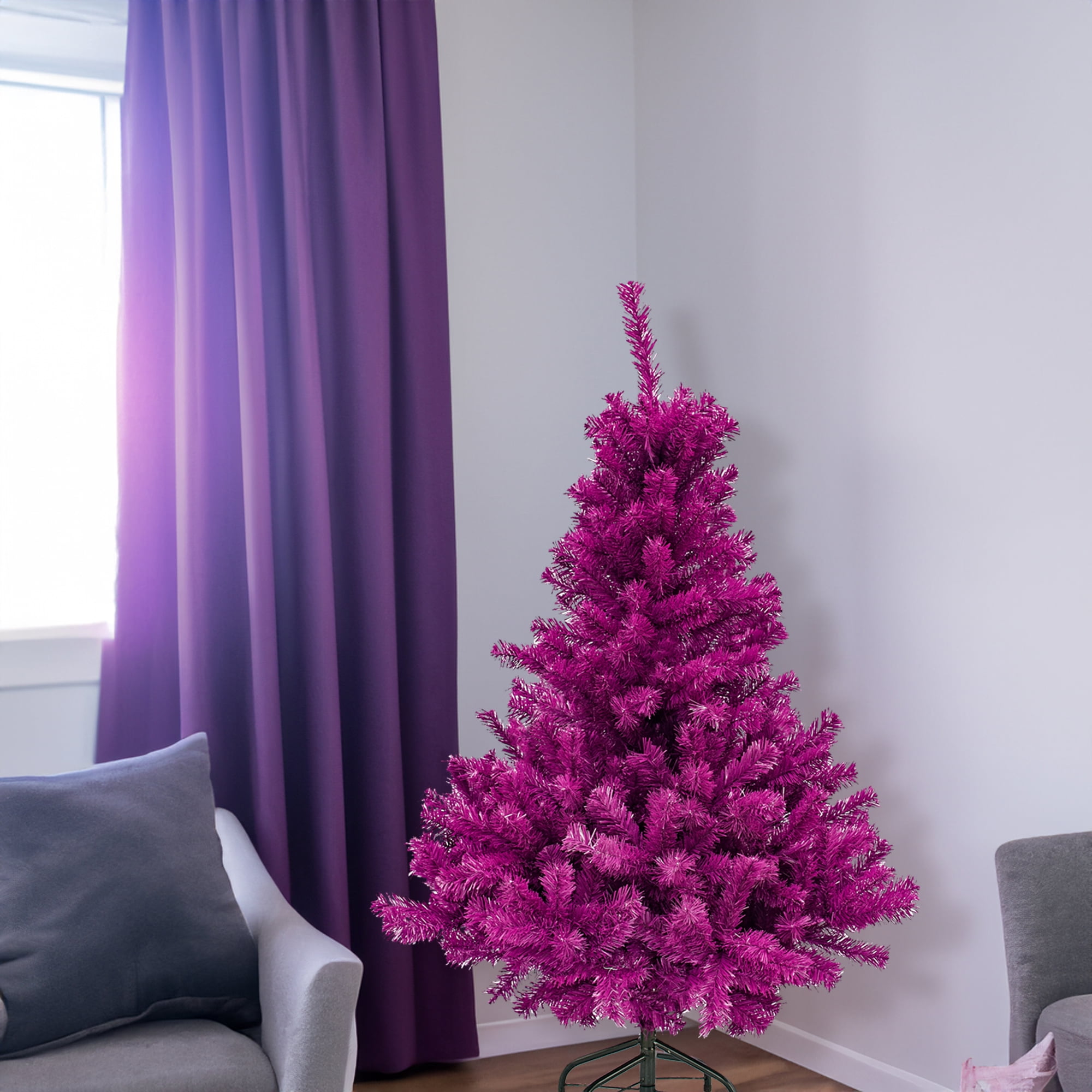 Northlight Full Pine Artificial Christmas Tree - 4' - Boysenberry Purple - Unlit