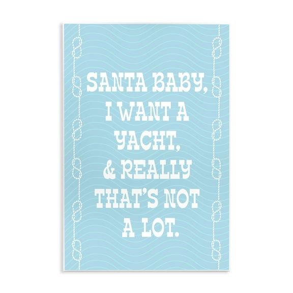 Stupell Industries Funny Yacht For Christmas Holiday Painting Unframed Art Print Wall Art, 10 x 15