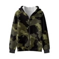 thumbnail image 4 of Uorisanigo Boys and Girls Hoodie Sweatshirt Velvet Lined Casual Green Camouflage Full Zip Hoodies Lightweight Jacket Sweatshirt Shirts with Pocket Athletic Tops Outerwear, 4 of 8