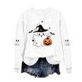 thumbnail image 7 of DJDLJWCJ Girls Halloween Fleece Sweatshirt Long Sleeve Crew Neck Oversized Graphic Pullover Kids Fall Casual Halloween Sweatshirts White Size 13, 7 of 7