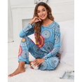 thumbnail image 5 of Women's Long Sleeve Sleepwear Soft Crew Neck Pyjama Set,Fp-mix Blue, 5 of 5