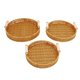 thumbnail image 1 of Woven Serving Tray, Decorative, Multipurpose, Round Serving Basket, with Dual Handles, for Fruit, Bread, for Living Room, 3pcs, 1 of 9