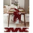 thumbnail image 6 of Table Runners 120 Inches Long Dress Scarves, Red Christmas Plaid Farmhouse Coffee/Dining/Kitchen Table Runner for Living Room, Snowman Elk Balls Snowflake Xmas 13x120 Inch, 6 of 7