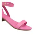thumbnail image 3 of Sandalias con tacón bajo y correa en el tobillo de unicolor para mujer. Sandalias casuales, versátiles y cómodas para uso diario de unicolor con correa ajustable en el tobillo para mujer, 3 of 4