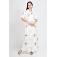 thumbnail image 5 of Vestido camisero bordado Roman Fashion /Juvenil, 01553 (Bco /Verde) blanco CH, 5 of 5