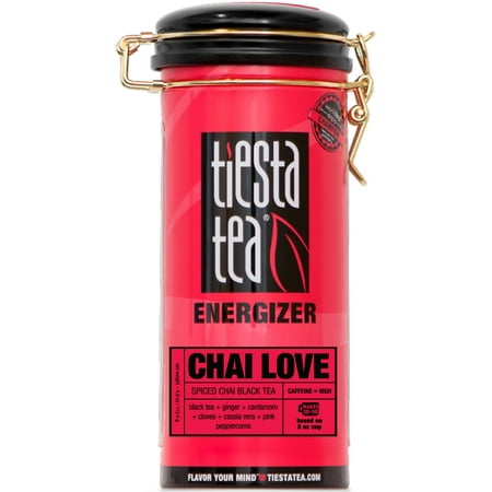 Tiesta Tea Energizer, Chai Love, Loose Leaf Black Tea Blend, High Caffeine, 4 Ounce