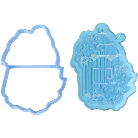 Sweet Stamp by AmyCakes Outboss Plastic Stamp N Cut, Floral Birdcage