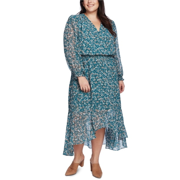 Vestido alto y bajo Floral 1.STATE para mujer azul 2X