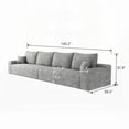 thumbnail image 4 of Modern Grey Plush Corduroy 140" Cloud Sectional Sofa for Living Room,No Assembly Needed, 4 of 7