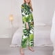 thumbnail image 3 of Fotbe Watercolor Green Tropical Conjunto de Pijama de Manga Larga para Mujer con Estampado, Ropa de Dormir de 2 Piezas, Conjunto de Casa Suave y Cómodo con Bolsillos-Small, 3 of 7