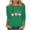 Green, variant on EDHITNR Women Christmas Tops Cute Holiday Graphic 3/4 Sleeve Round Neck Loose Casual Fall Winter Pullover Sweater Shirt Black 3XL