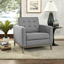 Modway Loft Upholstered Fabric Armchair in Light Gray