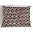 thumbnail image 1 of Geometric Pillow Sham, Brush Effect Maze-look Rhombuses Intersecting with Circles Print, Decorative Standard Size Printed Pillowcase, 26 X 20 Inches, Black Pale Pink and White, by Ambesonne, 1 of 2
