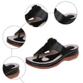 thumbnail image 5 of Rokment Beach Orthopedic Flip Flops for Women 2026 Comfortable Boho Summer Leather Platform Wedges Arch Support Walking Dress Slip on Sandals D Size 6, 5 of 7