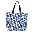 thumbnail image 1 of Disketp Blue Ink Flowers Bolsa Tote Estampada para Mujer, Bolso de Hombro y de Mano para Compras y Viajes, 1 of 8