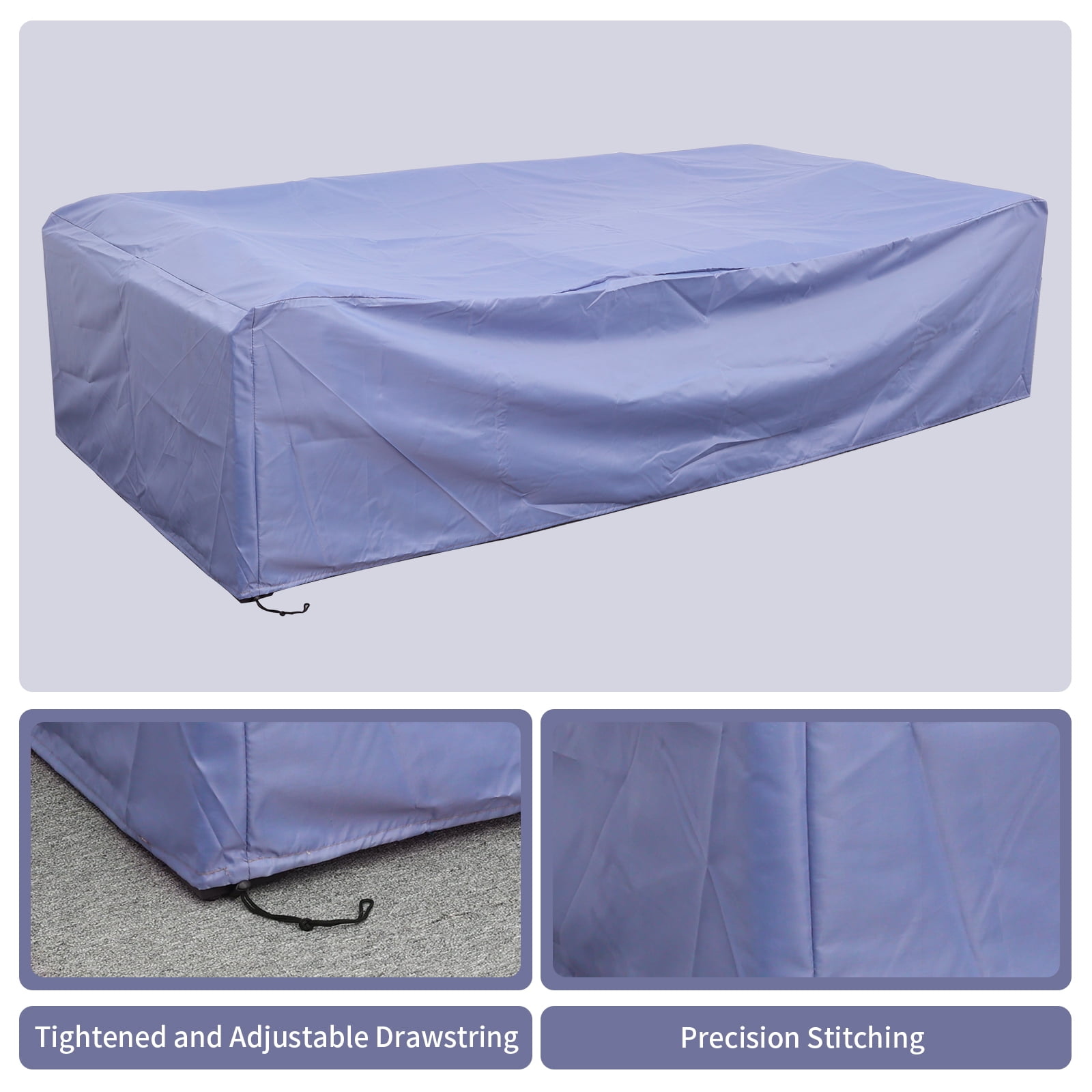 Waroom Patio Waterproof Furniture Covers Outdoor Furniture Covers for Patio Sectional Sofa Set, Blue(112 x 58 x 28inch)