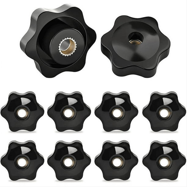 Perilla de apriete de rosca hembra M10, 10 piezas Perilla de tuercas de apriete con cabeza de estrella Perillas de apriete Apriete de rosca M10 para maquinaria Equipo industrial Equipo-38 mm