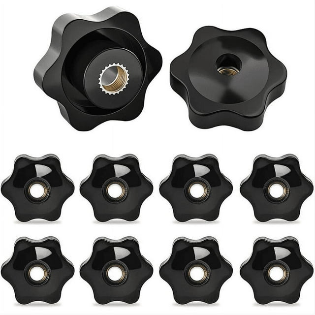 Perilla de apriete de rosca hembra M10, 10 piezas Perilla de tuercas de apriete con cabeza de estrella Perillas de apriete Apriete de rosca M10 para maquinaria Equipo industrial Equipo-38 mm