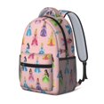 thumbnail image 2 of Princess and Dress Pink Pattern Backpack for School, Cute School Bag with Adjustable Shoulder Straps and Padded Back, 15.3"x11"x6.7", 2 of 5