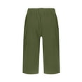 thumbnail image 5 of HAJWOH Women Summer Pull On Linen Bermuda Shorts Knee Length Gauze Beach Capris with Pockets, 5 of 6