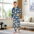 thumbnail image 3 of joogoo Tiger on Blue Unisex Adults Onesies Pajamas Jumpsuits L, 3 of 7