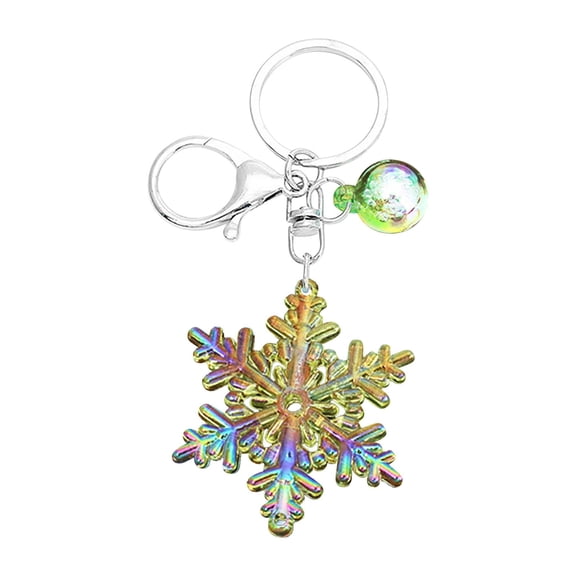 Big Sale! JWDX Pendant, Snowflake Pendant Clearance, Colorful Acrylic Snowflake Pendant Keychain Colorful Bubble Ba Ll Keyring Pendant Bag Decoration Yellow
