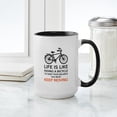 thumbnail image 4 of CafePress - Life Is Like Riding A Bicycle, Word Art, Text Mugs - 15 oz Ceramic Large White Novelty Mug, 4 of 4