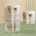thumbnail image 2 of Acrylic Makeup Brush Holder with Lid - Clear Cosmetic Makeup Brush Organizer and Storage Box with Cover for Vanity - Transparent white, 2 of 6