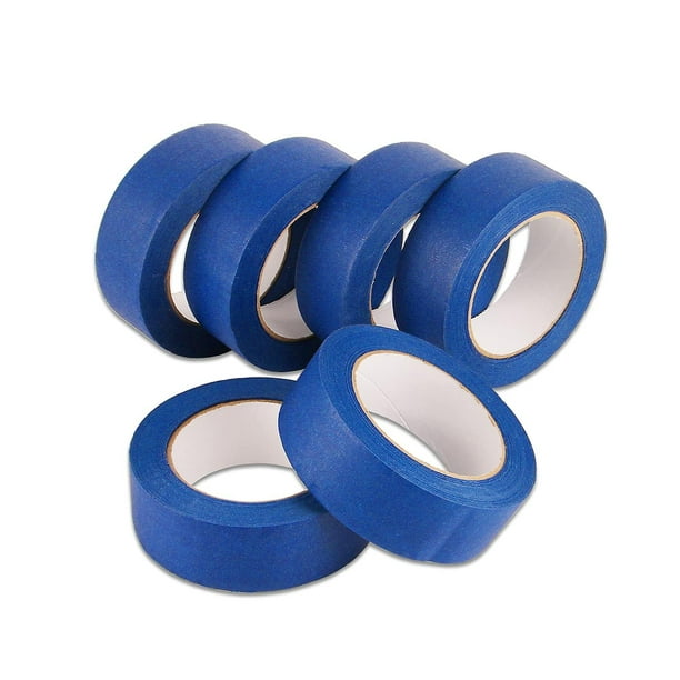 Tape Wide 1.5 Inches, Masking Blue Painters Tape Bulk Pack, 6 Rolls X 1.5 Inches X 55 Yards (330