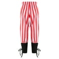 thumbnail image 2 of CHICTRY Kids Boys Medieval Renaissance Pirate Cosplay Costume Ankle Banded Lace-up Tapered Pants Red Stripes 2-4, 2 of 7