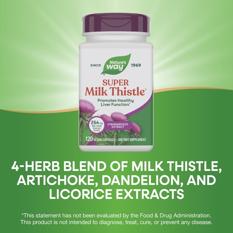 milk thistle and semaglutide Nature's Way Super Milk Thistle Capsules, Promotes Healthy Liver Function*  Unisex, 120ct