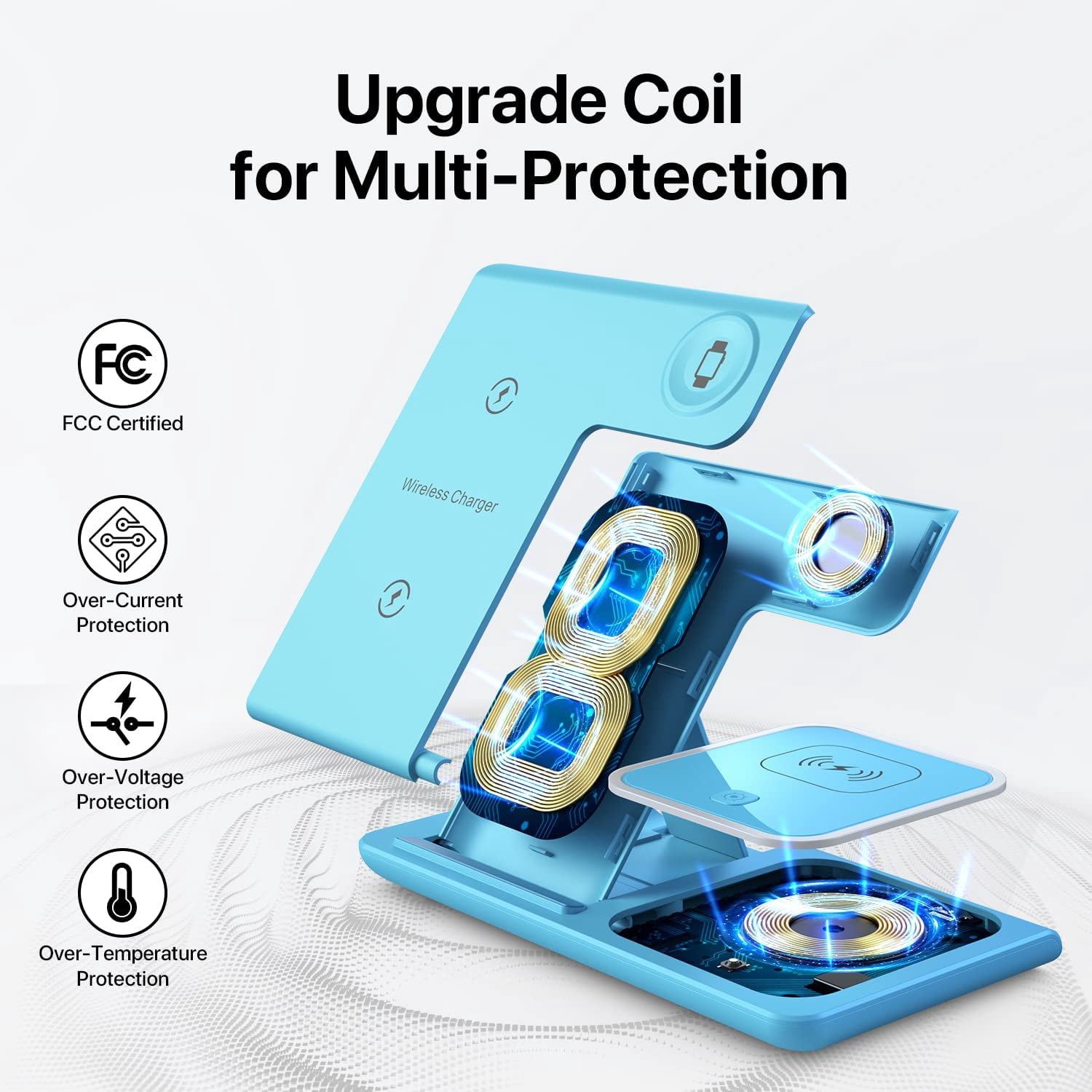 Wireless Charger, 3 in 1 Wireless Charging Station, Fast Wireless Charger Stand for iPhone 14/13/12/11/Pro/Max/XS/XR/X/8/Plus, for Apple Watch 7/6/5/4/3/2/SE, for AirPods 3/2/Pro