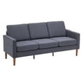 thumbnail image 5 of 71.3" Modular Sofa, Modern Linen Sofa Couch with Solid Wood Legs, Three Seat Without Chaise Concubine, 3-Seater Sofa with Side Pocket, Solid Wood Frame, for Home Living Room Bedroom, Dark Gray, 5 of 7