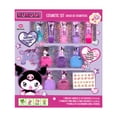 thumbnail image 1 of Maquillaje Infantil KUROMI para Niñas, Set de Cosméticos con 5 Brillos Labiales, 5 Esmaltes Desprendibles, Calcomanías para Uñas, Sabor Frutal, Ideal como Regalo Seguro y Lavable, 1 of 7