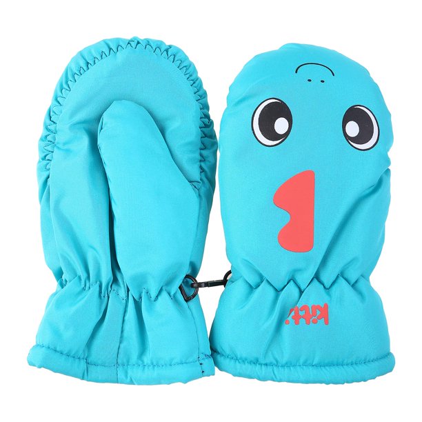 Lindos niños guantes de esquí invierno acolchado algodón térmico impermeable Handwears