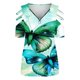 thumbnail image 4 of Elegante blusa estampada con cuello en V para mujer, camiseta suelta de manga corta con cremallera OAVQHLG3B Store  lin121212, 4 of 4