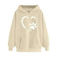 thumbnail image 2 of Juslio Hoodies for Women Ladies Sweatshirts Pullover Outerwear Casual Long Sleeve Beige, 2 of 5