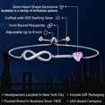 thumbnail image 2 of Gem Stone King 925 Sterling Silver Infinity Bracelet for Women with Heart Simulated Opal and Moissanite (0.88 Cttw, Box Chain Fully Adjustable up to 9 inch), 2 of 6